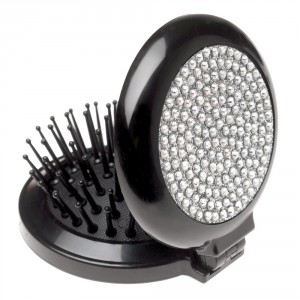 Brushworx Bling Pop Up Hair Brush/Mirror 