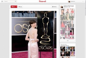 Anne Hathaway @ the Oscars via i-glamour's Pinterest Page