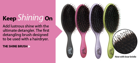 Add lustrous shine with the ultimate detangler. The first detangling brush designed to be used with a hairdryer. 